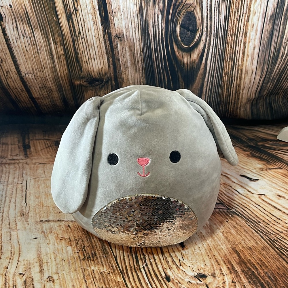 Squishmallows 12' Easter Grey Bunny Rabbit w/Grey Reversible Sequins